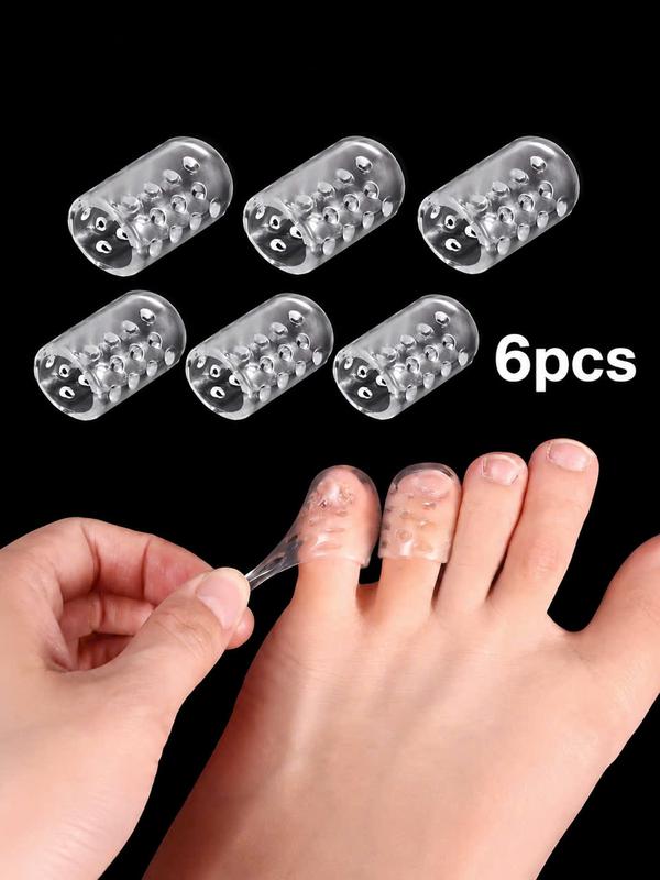 Bộ 6 chiếc Silicon bảo vệ ngón chân mềm co giãn thoáng khí trong suốt