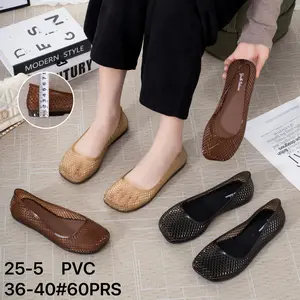 Sepatu Wanita Jelly Flatshoes Mesh Breathable Korean Style - Sepatu Jaring Casual Elegan 25 -5