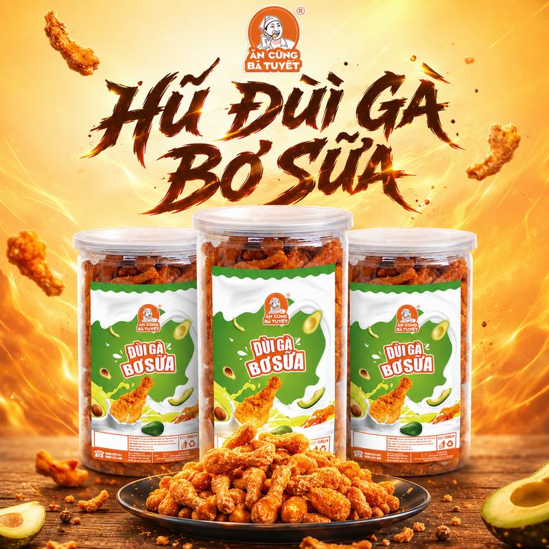 Snack ĐÙI GÀ BƠ SỮA - Ăn vặt Việt Nam - ĂN CÙNG BÀ TUYẾT M30