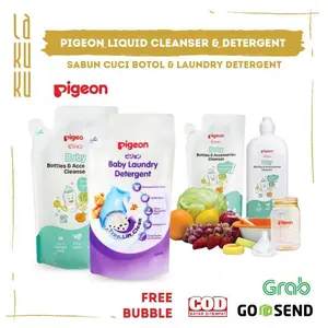 Lakuku - Pigeon Liquid Cleanser Basic Sabun Cuci Botol dan Peralatan Makan Bayi dan Liquid Laundry Detergen Refill Pack 450ml