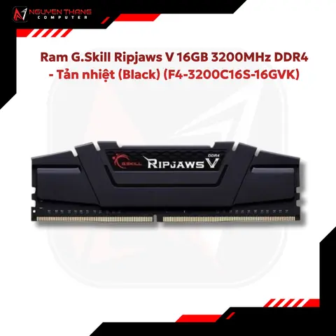 Ram G.Skill Ripjaws V 16GB 3200MHz DDR4 - Tản nhiệt (Black)