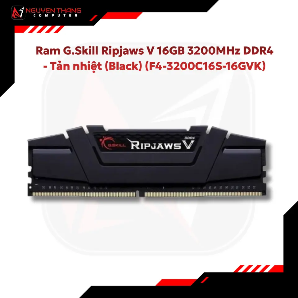 Ram G.Skill Ripjaws V 16GB 3200MHz DDR4 - Tản nhiệt (Black)