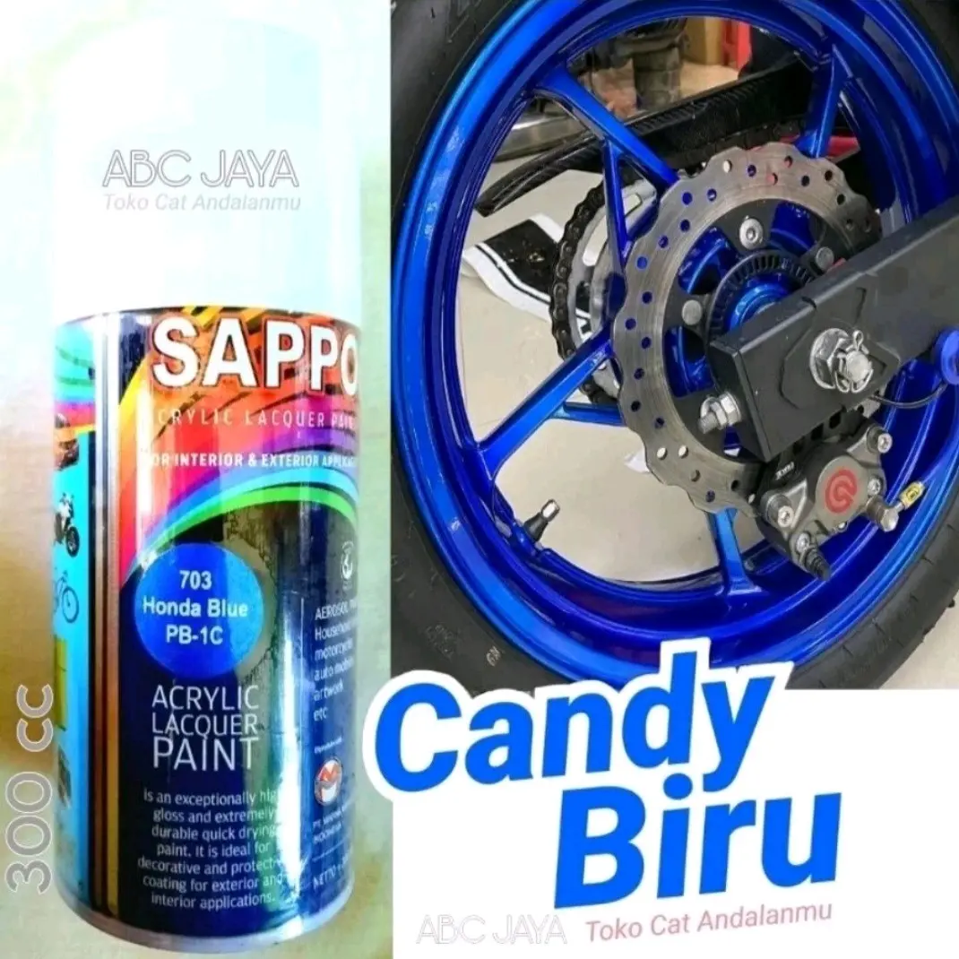 Cat Sapporo Honda Blue PB-1C 3C 703 Candy Tone Blue Candytone Blue Candy Biru Candytone Biru Transparan Candi Cendi Cendy Cenditon 300ml Saporo