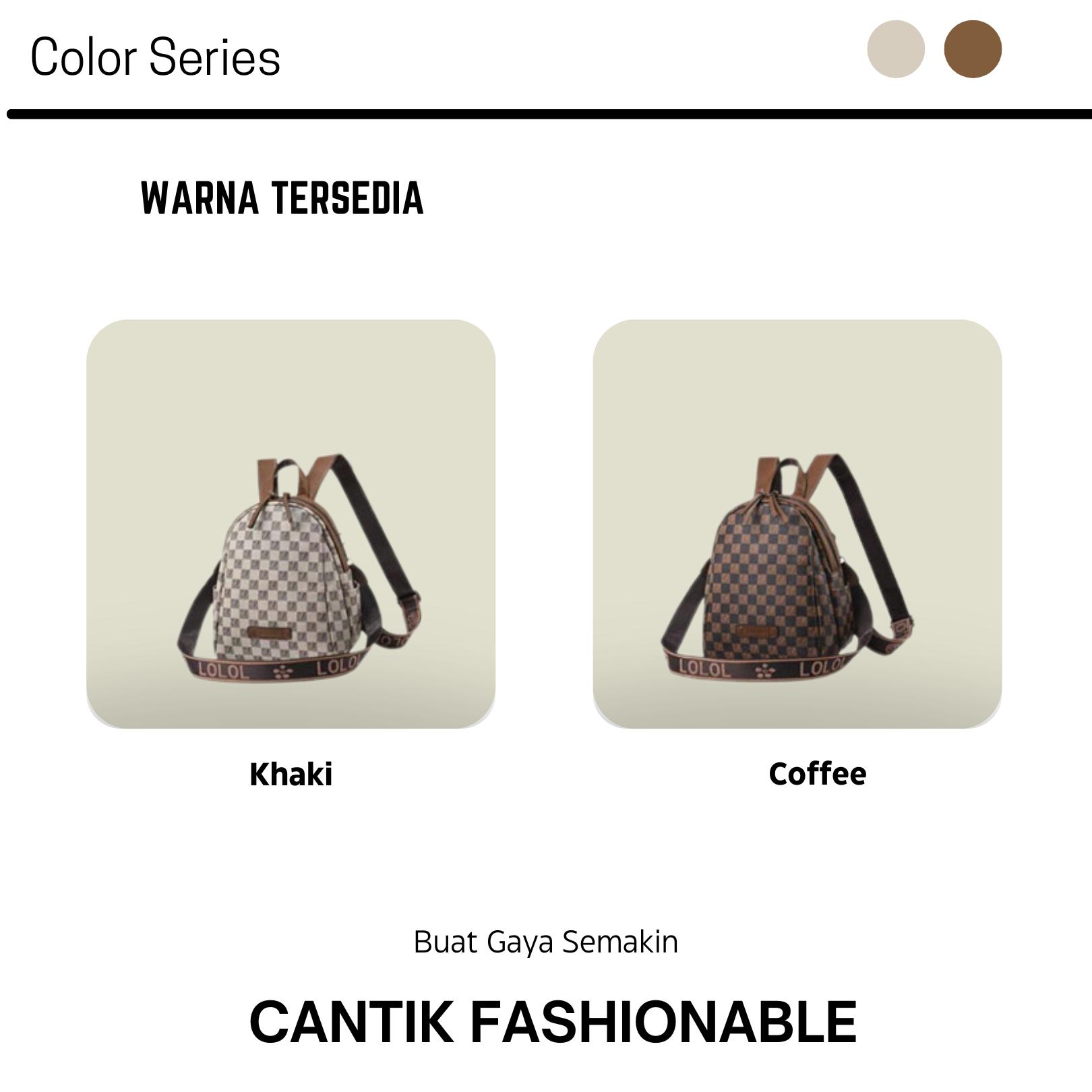 LOLOL Fashion Tas Wanita Tas Selempang  Tas Ransel  Tas Kulia Tas Sekolah  Tas ransel Terbaru 2024 -  A036-1 Backpack