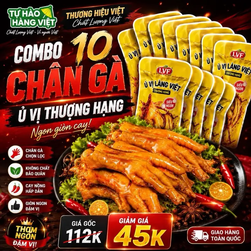 [C0MBO 10] Chân gà ủ vị cay 30g ngon giòn cay