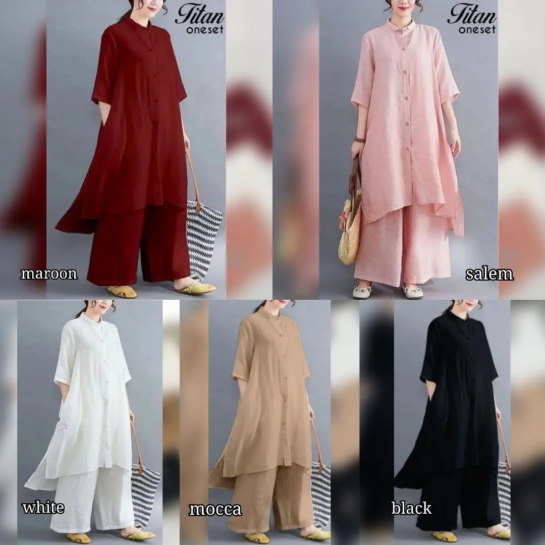 Titan one set / Baju setelan kulot dan tunik
