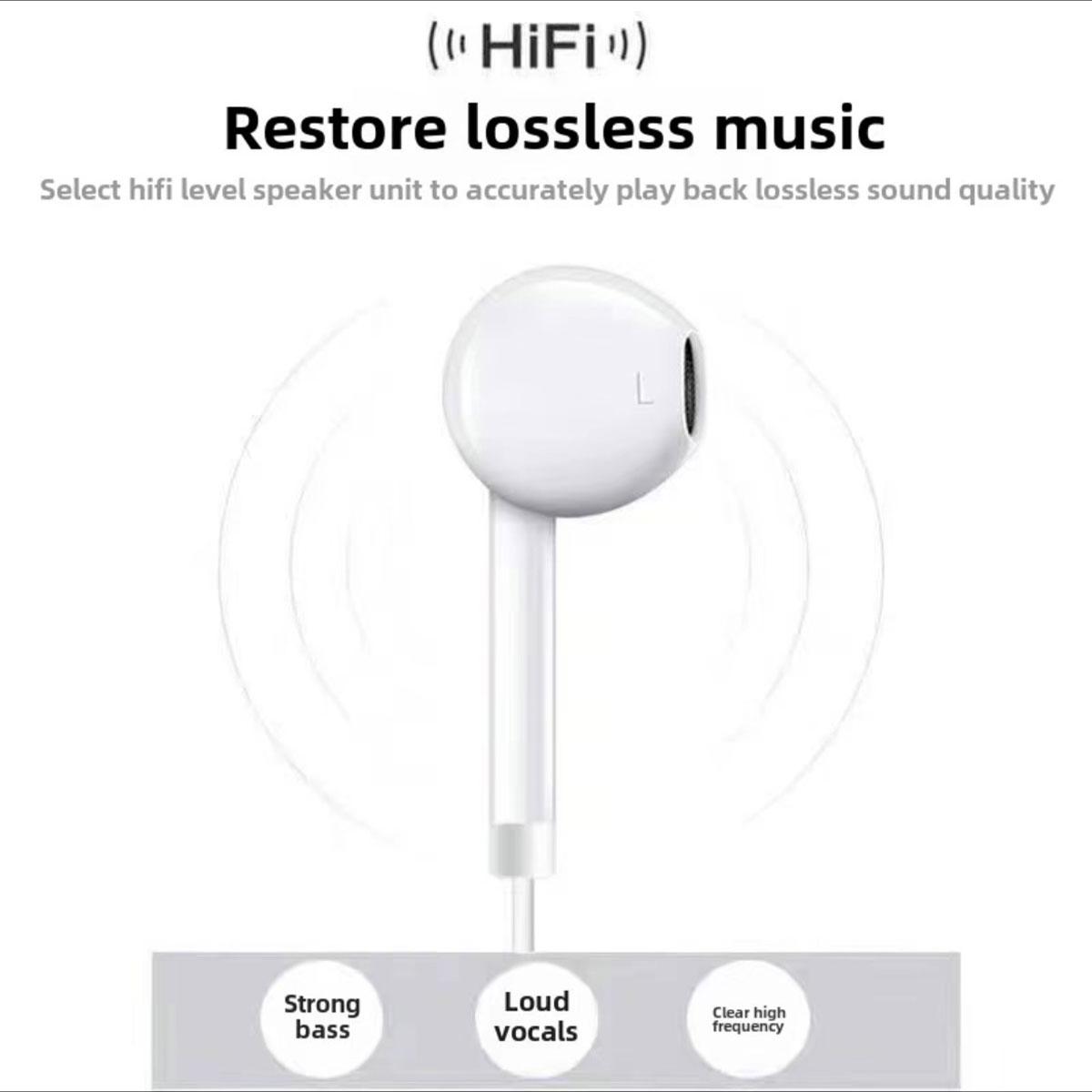 SAURY Y1 Headphones Untuk iPhone 14 15 Wired Bluetooth Earphones 13 12 11 Pro ax XR 7 8 6 6s Plus Type-C In-Ear Stereo Earbuds HiFi Sound Quality