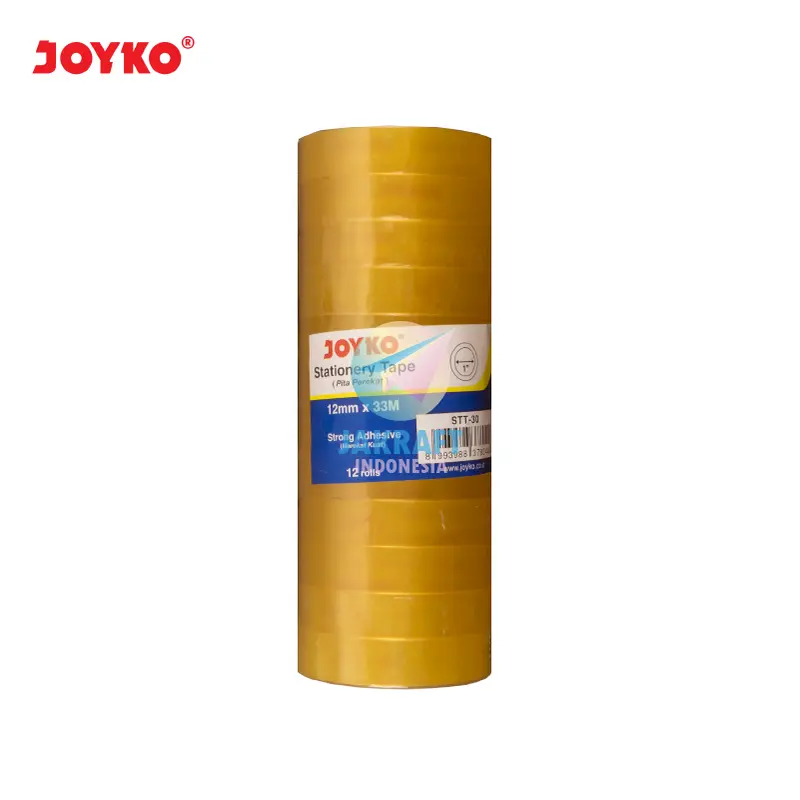 (12 Roll) Isolasi Kado Core Kecil JOYKO STT-30 Selotip 12 mm x 45 Meter Cellotape 1/2" Inch Clear Putih Bening | SLOP 3