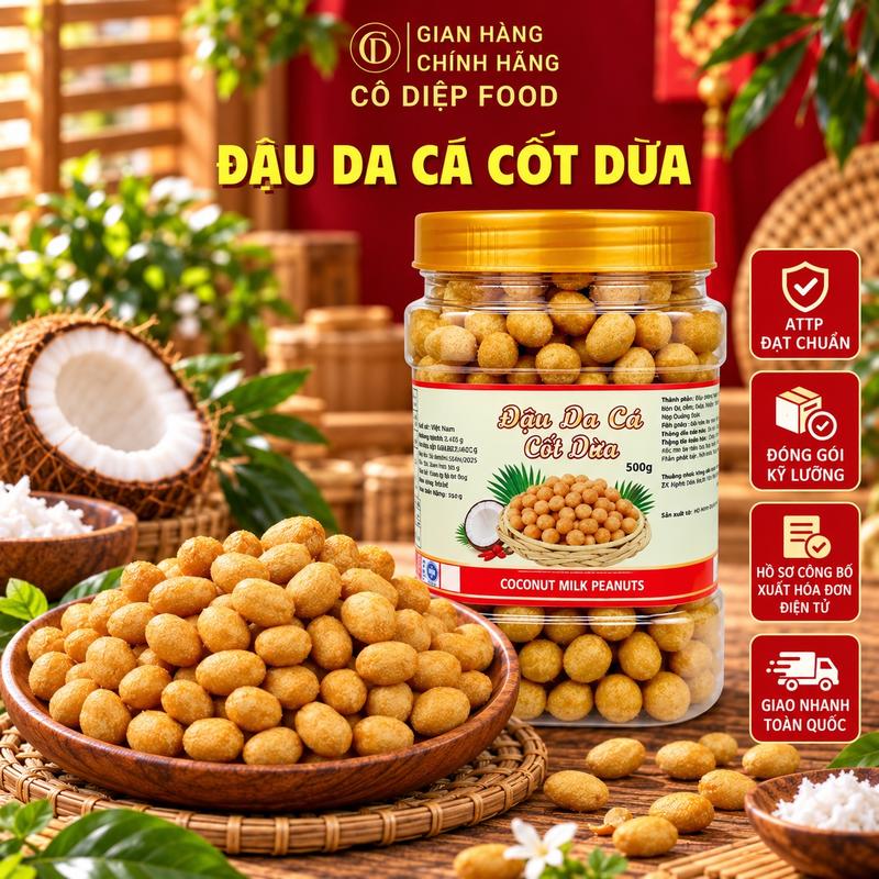 500Gram Đậu Phộng Da Cá Cốt Dừa B.A - Cô Diệp Food