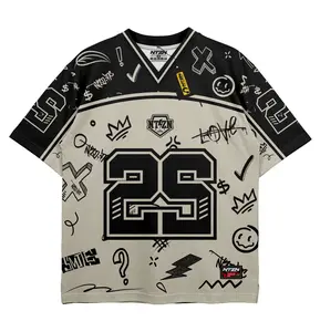 (Gratis Stiker) NTZN Jersey Oversize Boxy Vintage Grafiti Vandal NTZN026 Pria/Wanita Sport (unisex)