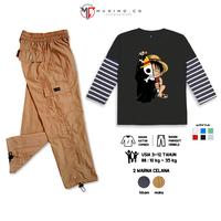 Gambar MAXIMO.CO Setelan Anak Black Flag Luffy Salur Black dan Celana Kargo Parasut Panjang 2 warna untuk Usia 3-12 Tahun Fashion Anak - Salur Hitam Black Flag Luffy + Parasut Pjg Hitam, setelan M (3-4 tahun) dari Maximo Clothing Store Kab. Bandung 2 Tokopedia