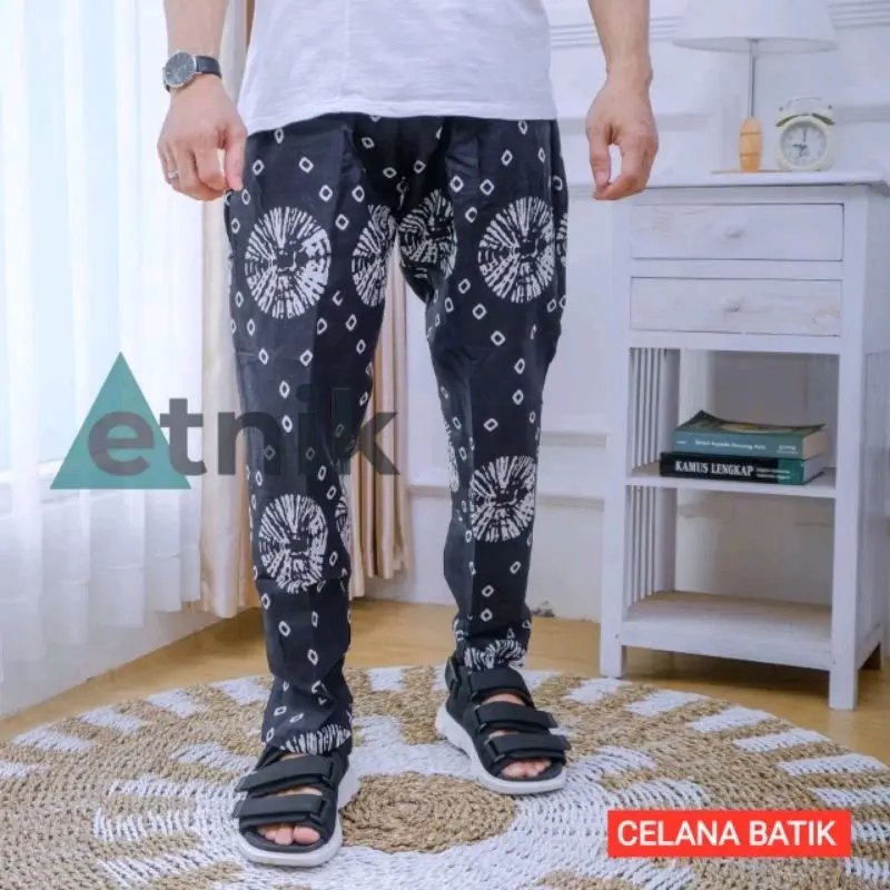 CELANA KOLOR BATIK SANTAI - CELANA PANJANG BATIK BAHAN KATUN - CELANA BATIK PEKALONGAN - MOTIF SEMESTA 1