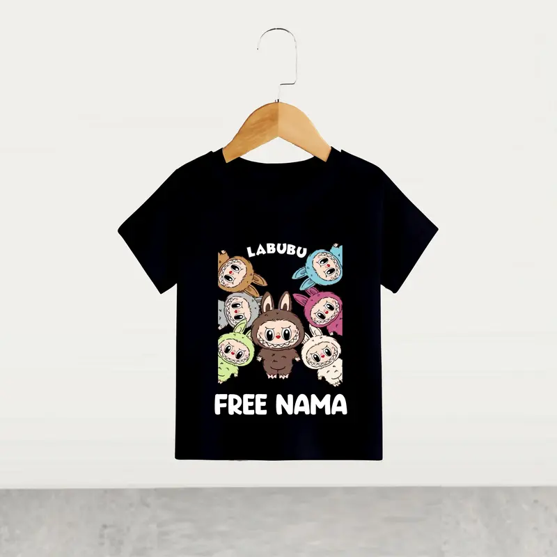 (FREE NAMA) KAOS ANAK UNISEX MOTIF L4BUBU USIA 1-10THN COTTON COMBAD 30S 1