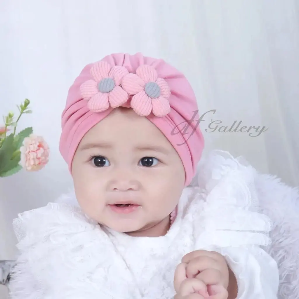Turban Bunga Anak Bayi Baby Girl Newborn Perempuan Lucu 0-6 Bulan 1 Tahun