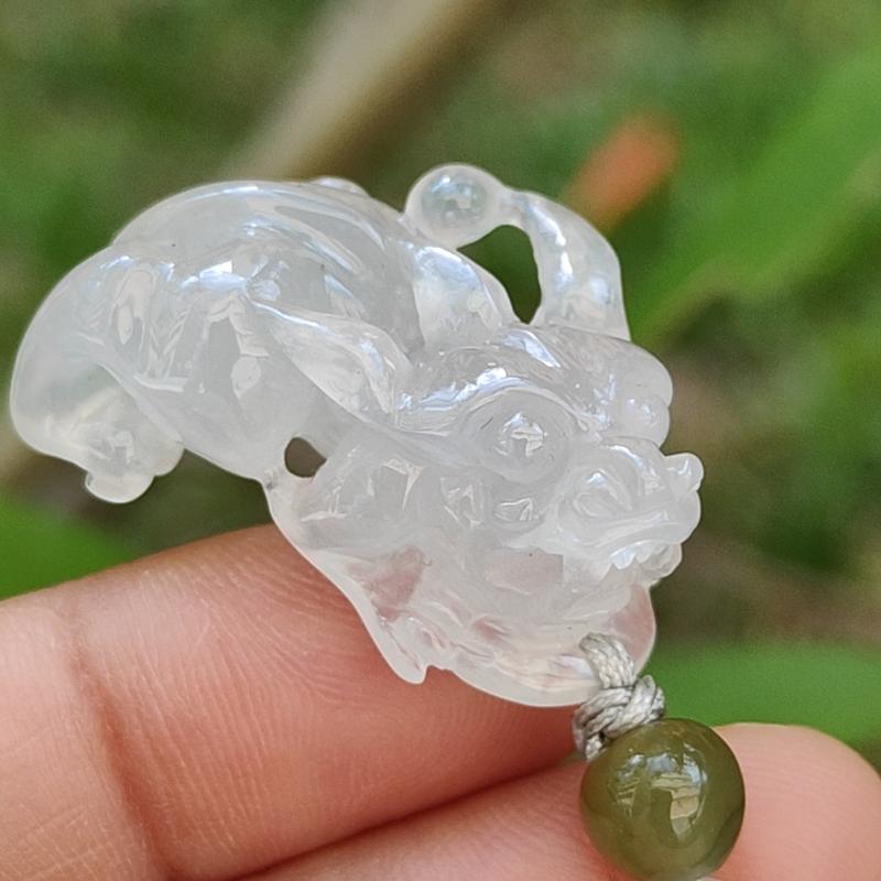 Special Offer Icy Translucent crafted as Pixiu Natural Type A Jadeite Pendant Necklace with certificate weigh 9.39 grams, 30 * 16.3 * 13.4 mm, symbols of Bring in money, keep you safe and healthy, suitable for daily wear or collection (pendant45) 8