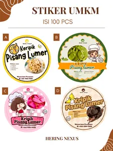 STIKER UMKM SNACK KRIPIK PISANG LUMER (ISI 100)