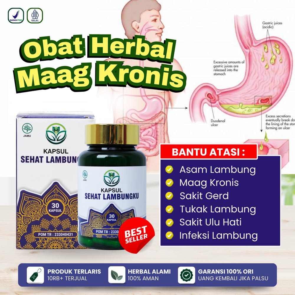 Kapsul Sehat Lambungku - Obat Asam Lambung, Maag, Gerd, Tukak Lambung, Nyeri Ulu Hati, Infeksi Lambung, Luka Lambung, Bau Mulut, Perut Sering Bunyi - 50 Kapsul - Isi 15, 30 dan 60 kapsul - 15 KAPSUL