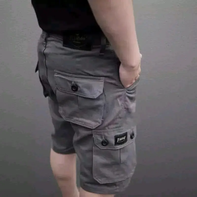 Celana Pendek Cargo sontog Pria dewasa Nyaman Katun Panjang Shorts Army Pantai Loreng Casual Distro 0