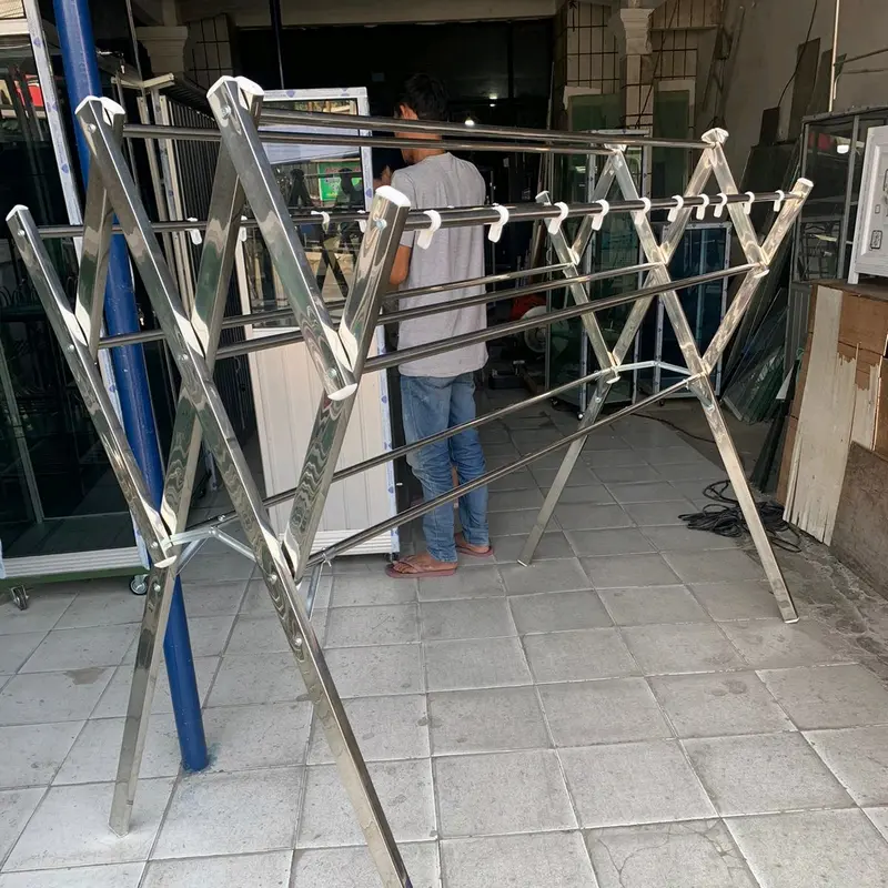 Jemuran Baju Stainless Steel Jumbo 180cm Anti Karat - Gantungan Pakaian Minimalis - Rak 2