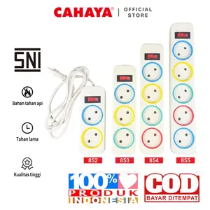 CAHAYA - Stop Kontak Gepeng ColorFul ON/OFF / Stop Kontak + Kabel 2/3/4/5 Lubang SNI / Merek Cahaya SC-852/3/4/5 STOP KONTAK WARNA WARNI