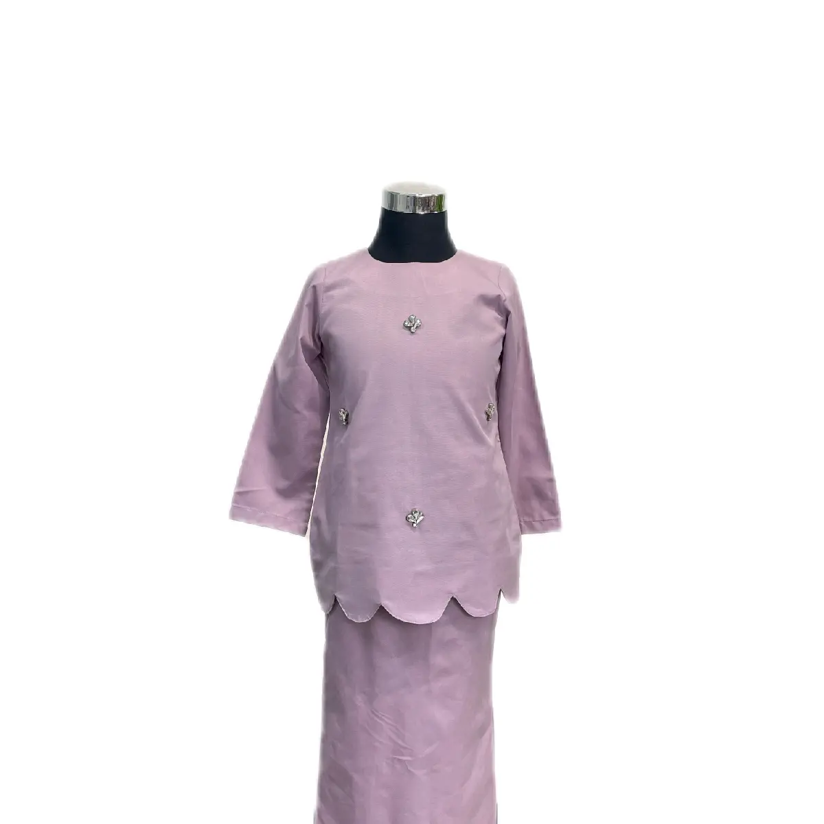 K.E || Zalikha Kurung Beads Scallop Kids Material Cotton German