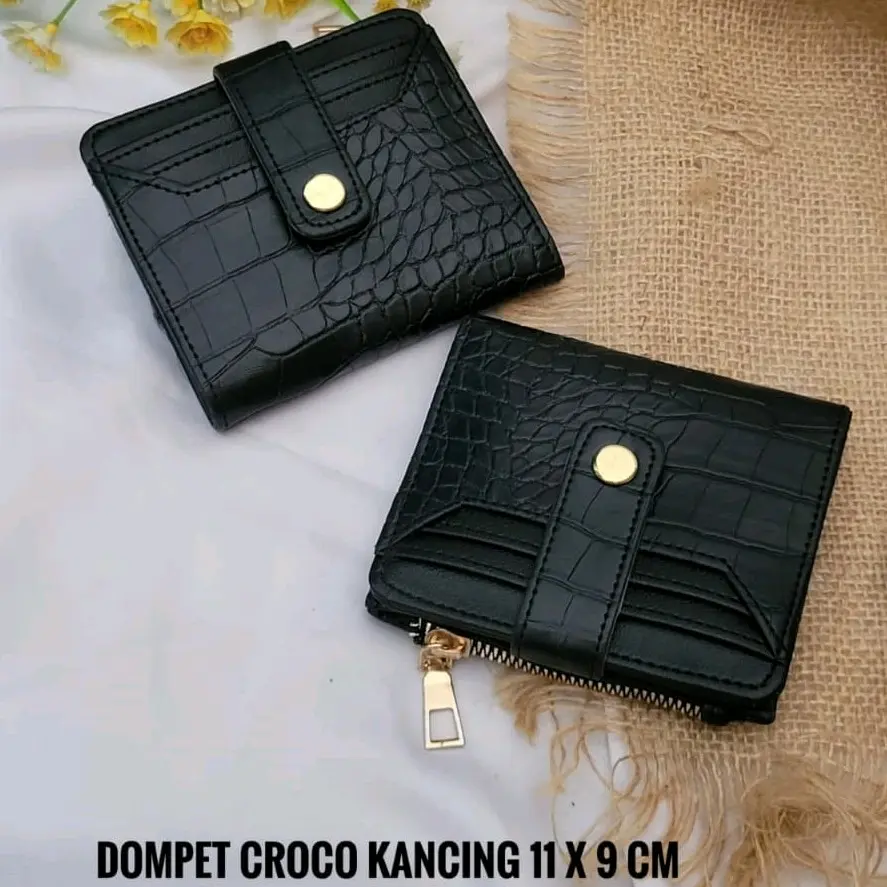 Dompet Wanita Croco Kancing Lipat Murah Terbaru - Kartu- Uang