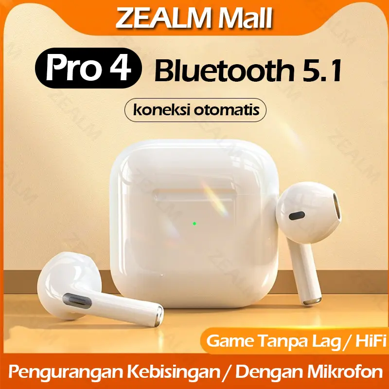 InPods Pro 4 Headset Bluetooth with Mic Smart Touch Earphone Bluetooth Wireless Earphone Nirkabel dengan Mic HiFi Stereo Henset Bloetooth Earphone Wireless
