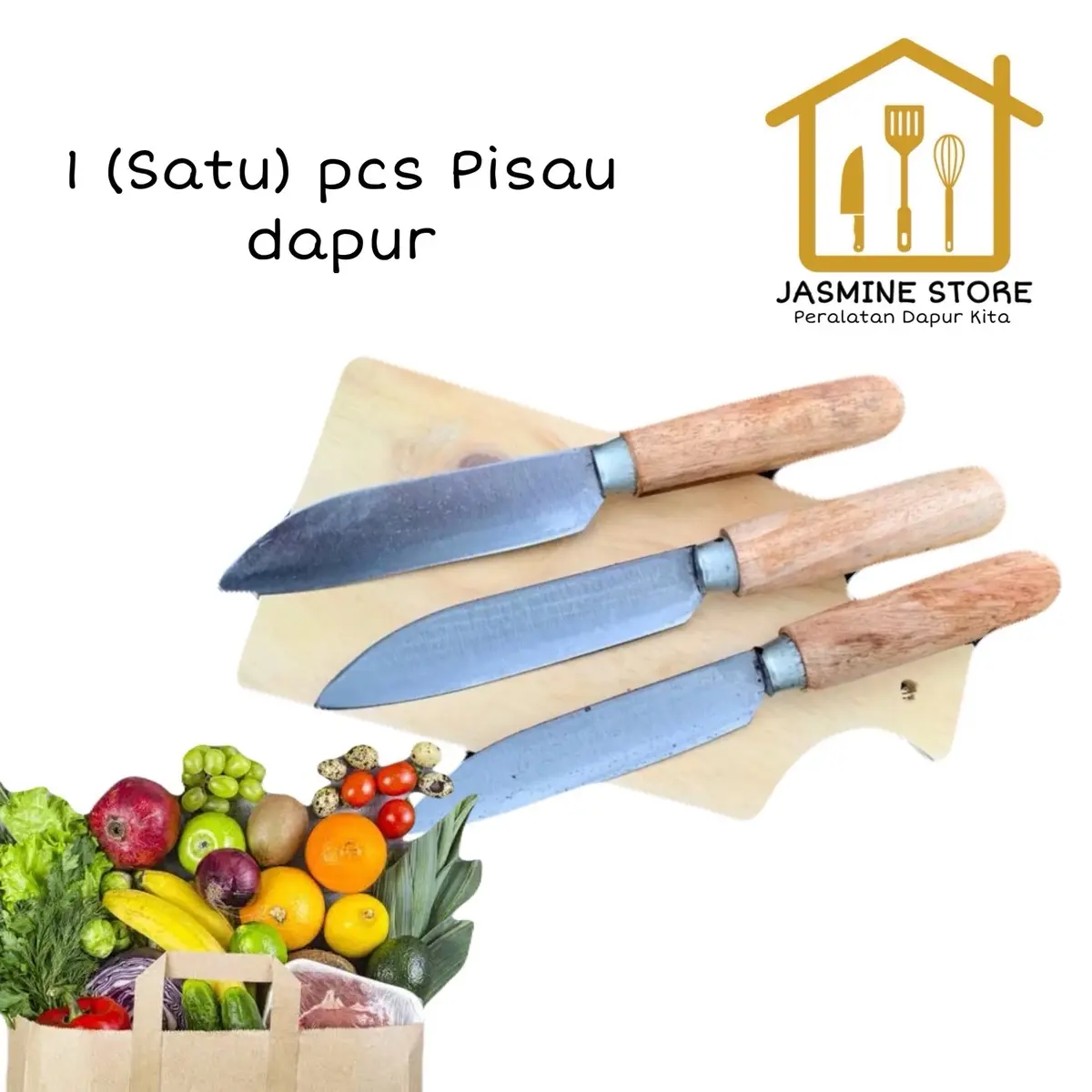 3 PCS Pisau Dapur berukuran sedang -  Kitchenware