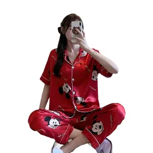 Setelan Piyama Baju Tidur Wanita Kekinian Motif Karakter Nyaman dan Stylish untuk Tidur Dewasa Panjang