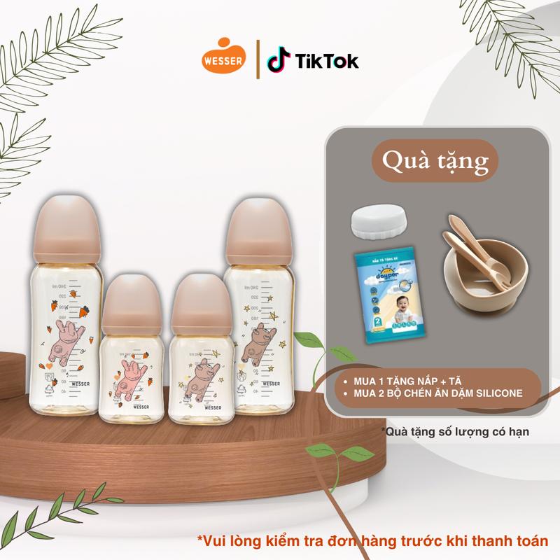 [MỚI] Bình sữa Cổ Hẹp PPSU Wesser Follow Your Dream Rabbit / Bear