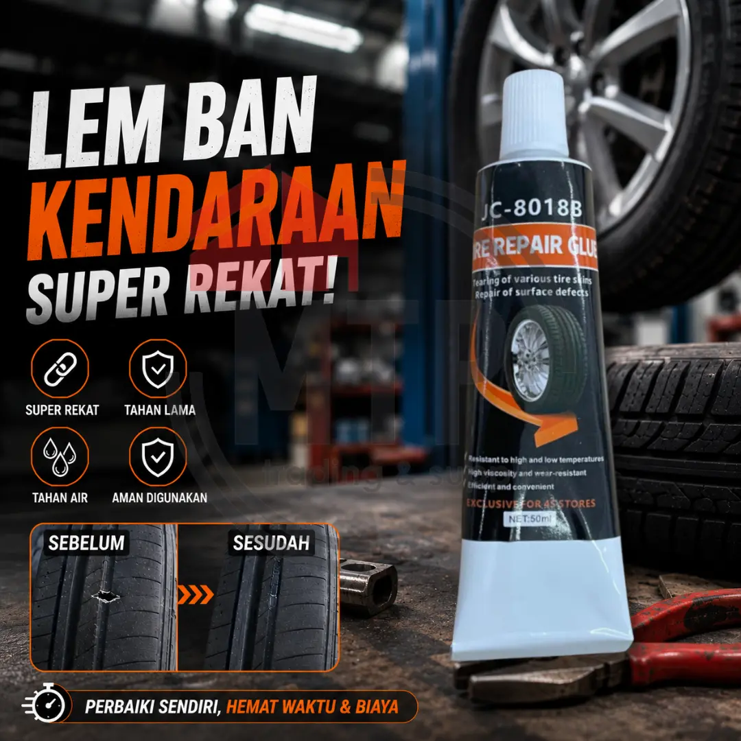 [MTP] Lem Ban Hitam Roda Kendaraan 50ml Super Rekat Praktis - Lem Ban Tubeless Kuat Tahan Lama Ampuh