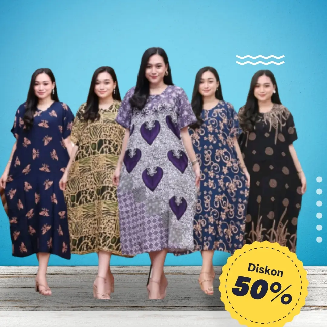 5PCS DASTER PAYUNG STANDAR WANITA Rayon Motif Busui Kancing Bumil LENGAN Pendek