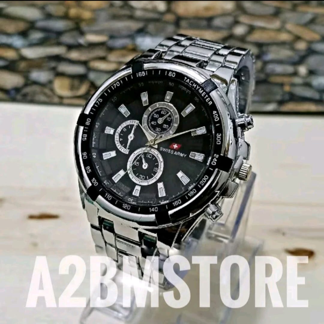 Jam Tangan Pria Rantai Besi Stainless Asli Analog Casual Mewah Elegan Termurah Bonus Baterai Cadangan & Box Watches
