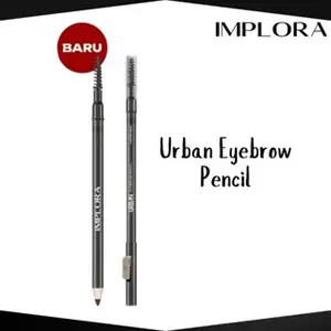 Implora Urban Eyebrow Pencil Pensil Alis 2in1 Serutan Sikat BPOM Softbrow Waterproof Coklat Hitam
