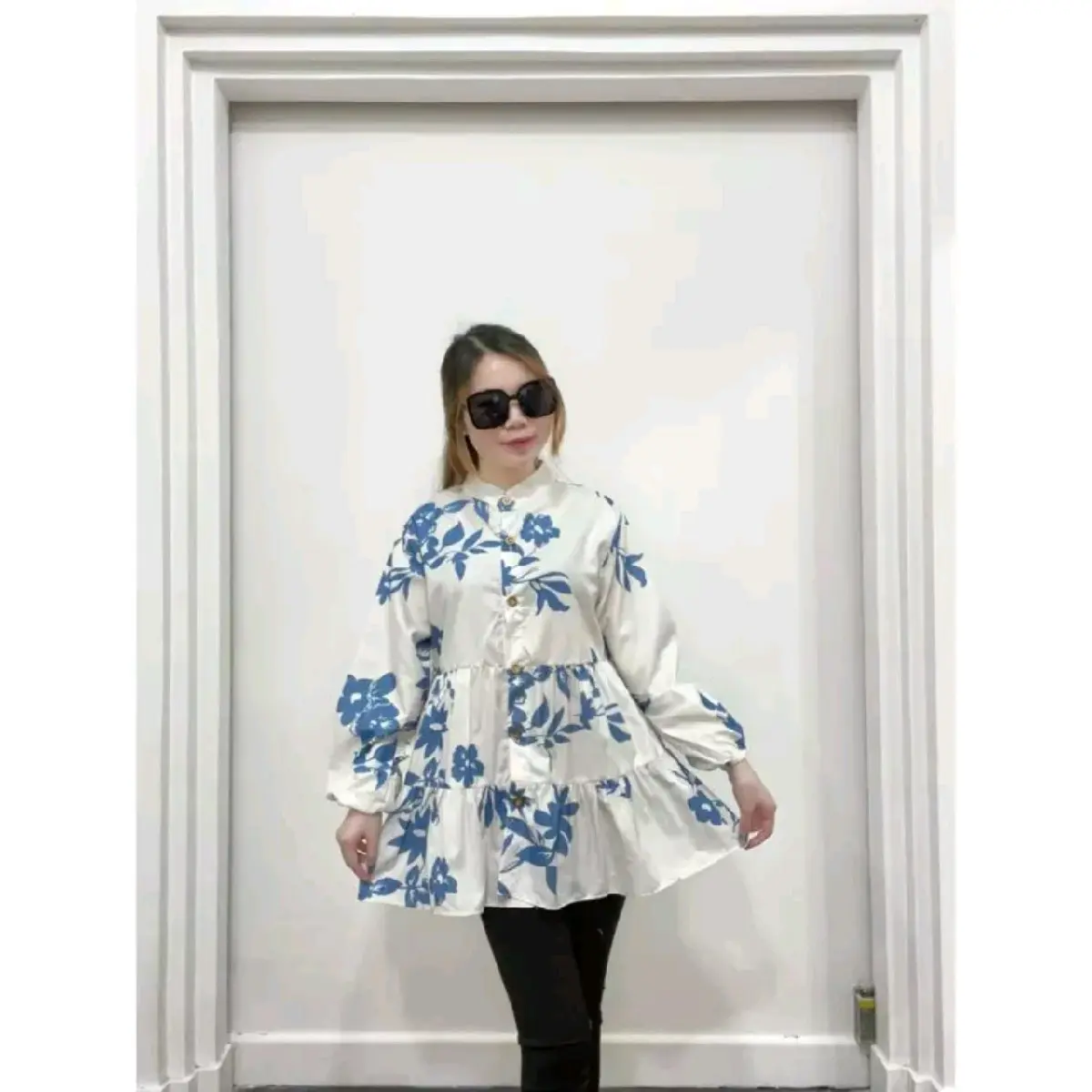 AIDA Blouse Wanita Floral Baby doll premium LD 100