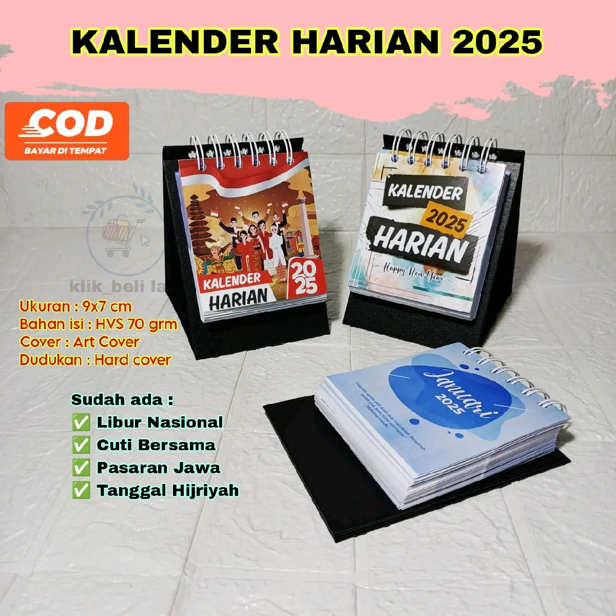 KALENDER DUDUK HARIAN 2025 SIMPEL AESTETIK MURAH