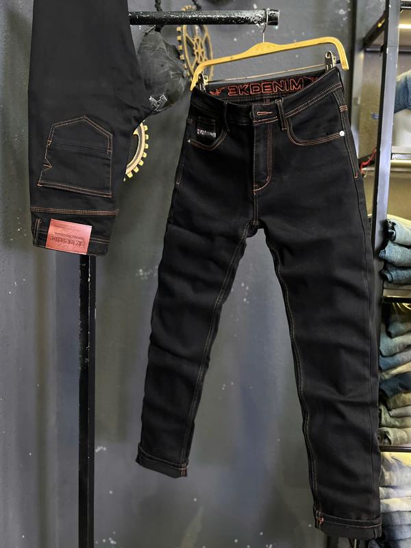   GIÁ MỞ BÁN  3K DENIM Jean Denim Guangzhou-3K1949 Quần Jean Nam Dài Màu Đen Chỉ Nâu Cam Nổi Mẫu Mới Chi Tiết Như Hình J4037. 