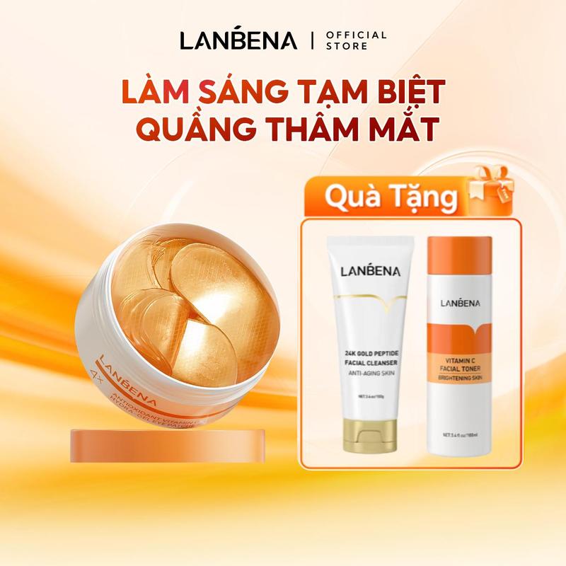 【LIVE Mặt Nạ Mắt Vitamin C 4X LANBENA Hỗ Trợ Giảm Thâm Mờ Nhăn Cải Thiện Bọng Dưỡng Ẩm Mắt 60 Miếng