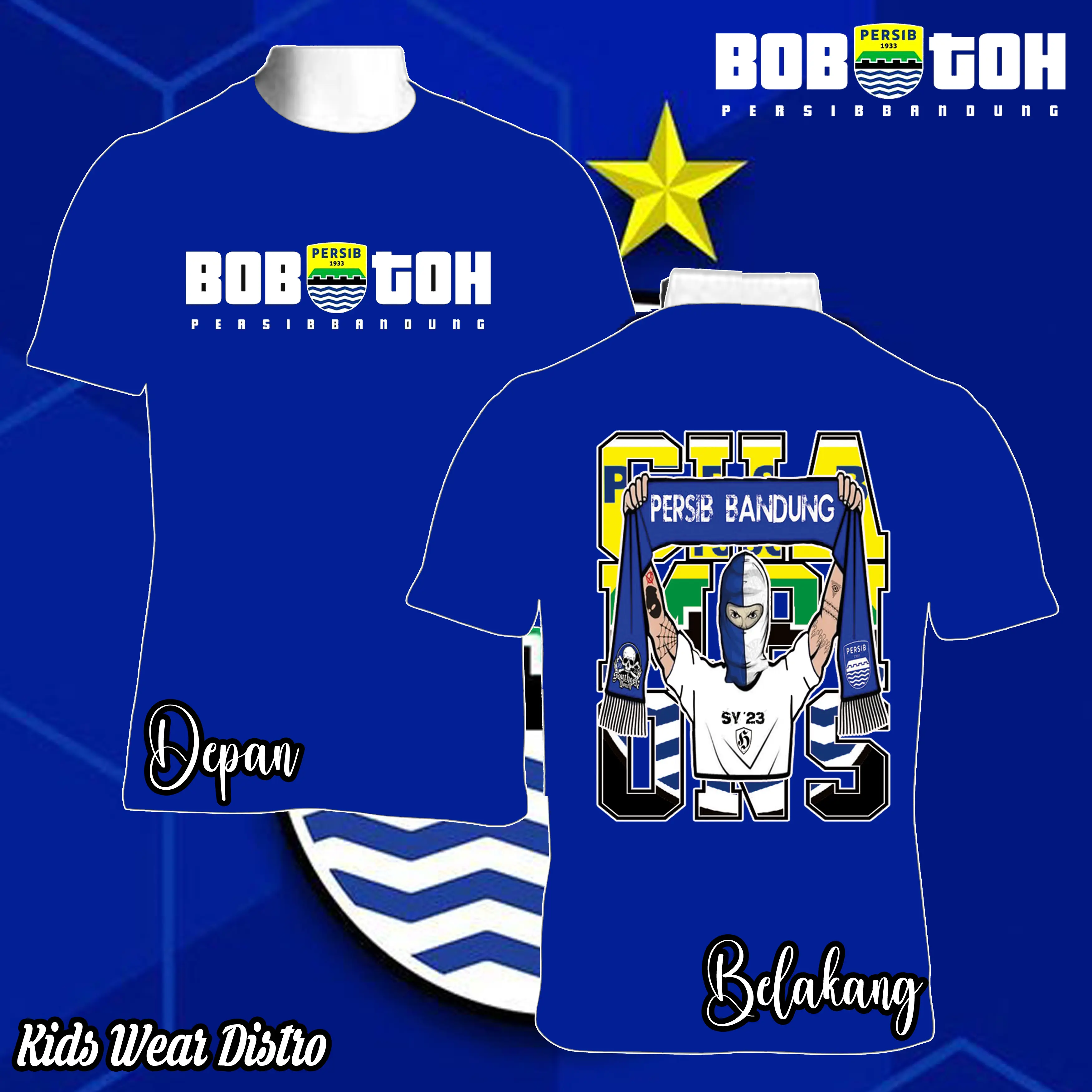 Baju Anak Motif Bobotoh PERSIB Berbahan Katun 30s - Fashion Anak