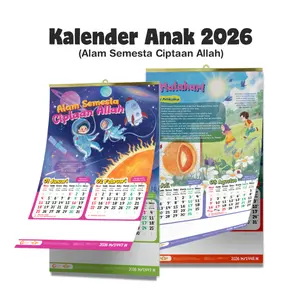 Kalender Anak 2026 - Kalender Anak Muslim 2026 Tanggalan Karakter Penerbit Gema Insani Press