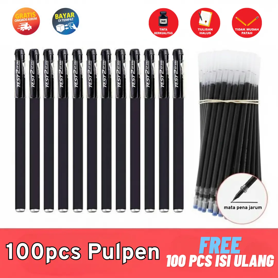 MSB Hitam 100pcs GRATIS  100pcs isi ulang pena