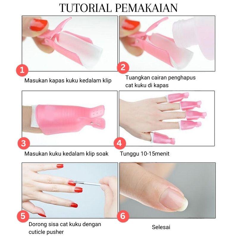 10Pcs Klip Pembersih Kutek Gel Soak Off 10pcs Klip Cap Soak Off/Penghilang Kutek Uv Gel Bahan Plastik Akrilik Untuk Nail Art 3