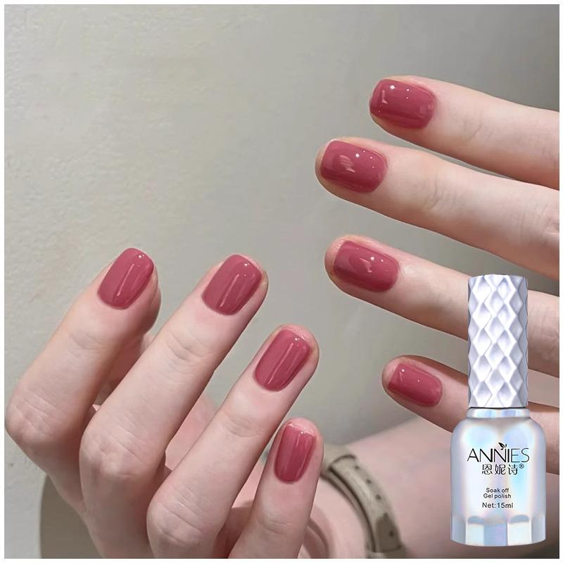 Gel Sơn Móng Tay Màu Đào Khỏa Thân 15ml Phổ Biến Mới Cho Mùa Thu Và Mùa Đông Màu Trắng Dâu Tây Đỏ Hồng Hoa Hồng Sơn Gel Làm Móng Cần Đèn Làm Móng Để Khô 2025