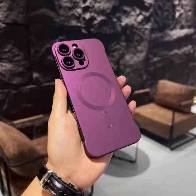 Suitable for Apple 11, 12, 13, 14, 15 16 mobile phone case, borderless strong magnetic half-pack hard shell, ultra-thin Apple frosted summer new product