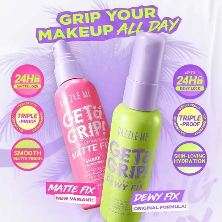 Dazzle Me Get A Grip Makeup Setting Spray Dewy Fix Matte Fix