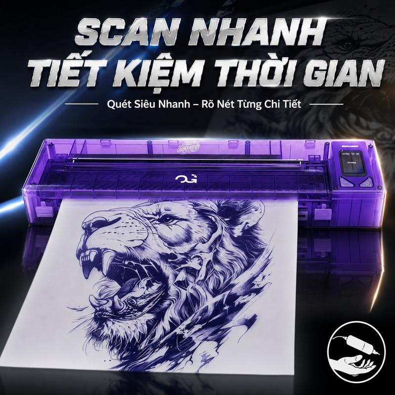 Máy Scan Hình Xăm OG Máy In Can Hình Stencil Tattoo In Nhiệt Bluetooth USB Cho Thợ Xăm