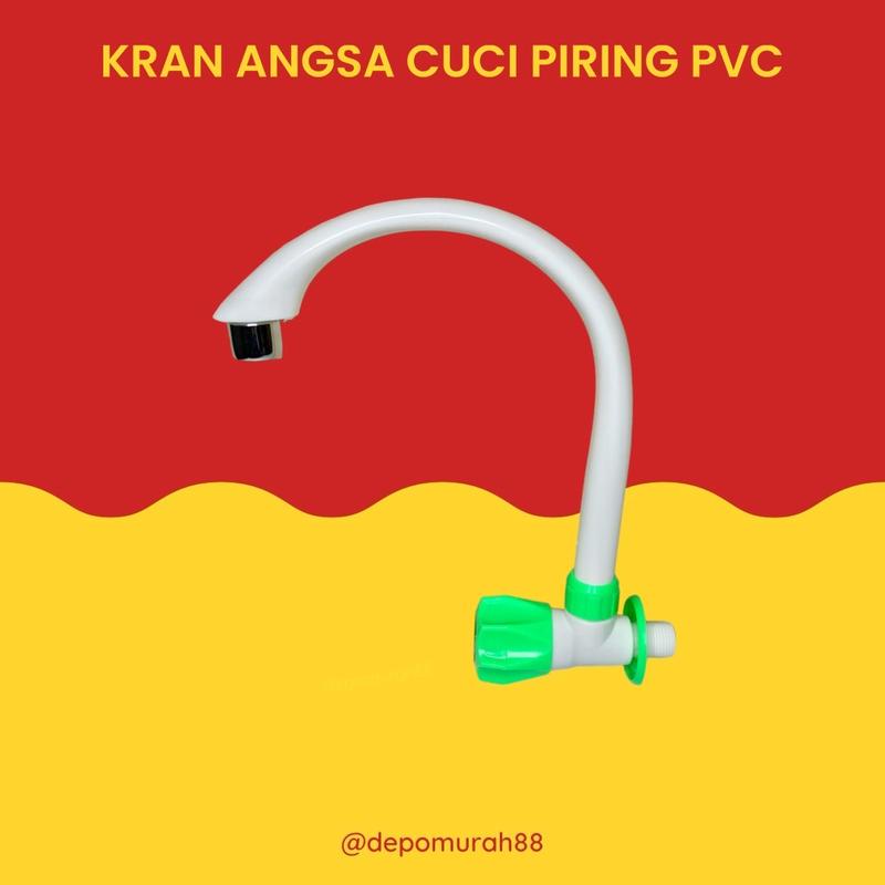 Kran Angsa Cuci Piring Plastik / Keran Air Dapur Tebal Anti Patah / Keran Dapur PVC Putih 2