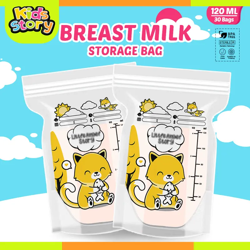 KANTONG ASI SUSU BAYI 120ml BABY BREAST MILK Storage Bag ASIP 30pcs Plastik ASI Anak Kantong ASIP Air Susu Ibu Kantong Plastik Susu Polos Tas Perlengkapan ASI Ibu Bayi 0