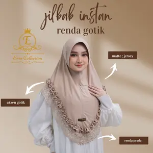 Erin Collection JILBAB JERSEY RENDA GOTIK JILBAB INSTAN RENDA JILBAB JAZKIA Lembut Nyaman Muslim Bergo Kerudung Variasi Bahan Jersey Premium Model Cantik Kualitas Premium Harga Ramah