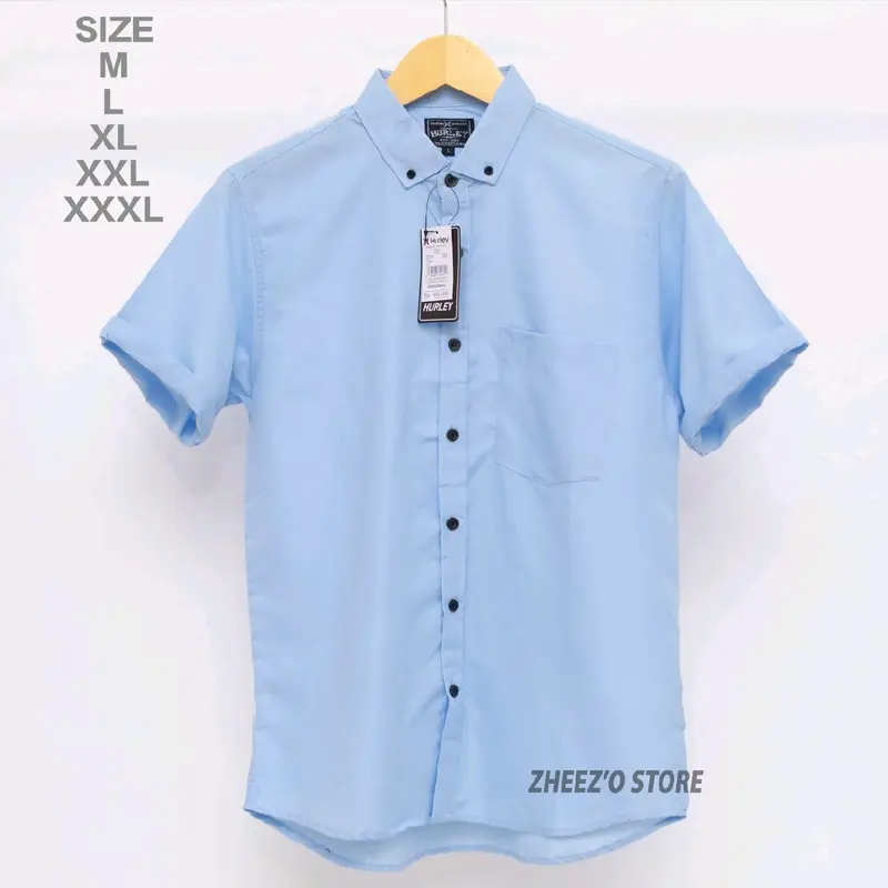 Kemeja Polos Slimfit Pria Dewasa Lengan Pendek Size M Sampai XXXL Baju Casual Formal Katun 7